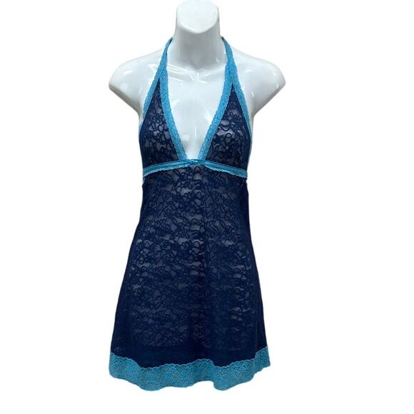 Victoria’s Secret Blue Lacie Halter Lingerie size M - Picture 1 of 8